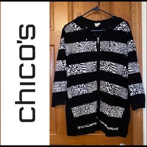EUC Chico’s Zenergy Size 4 Mesh Sweater Jacket
